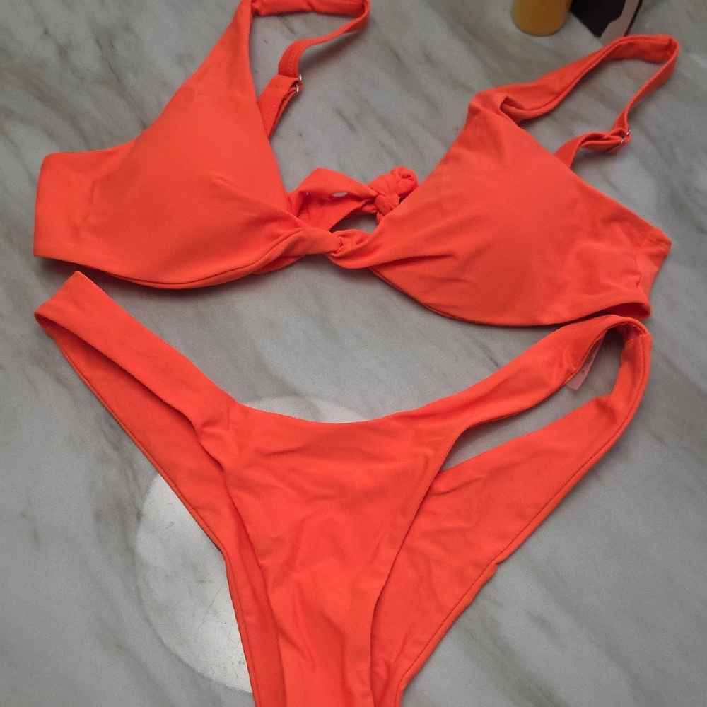SHEIN Bright Orange Bikini Set